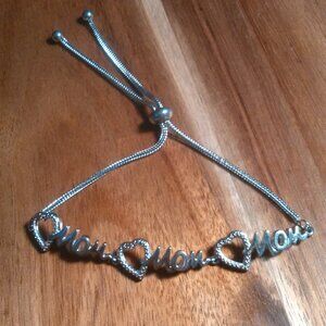 Genuine White Diamond Accent Boho Mom Bracelet